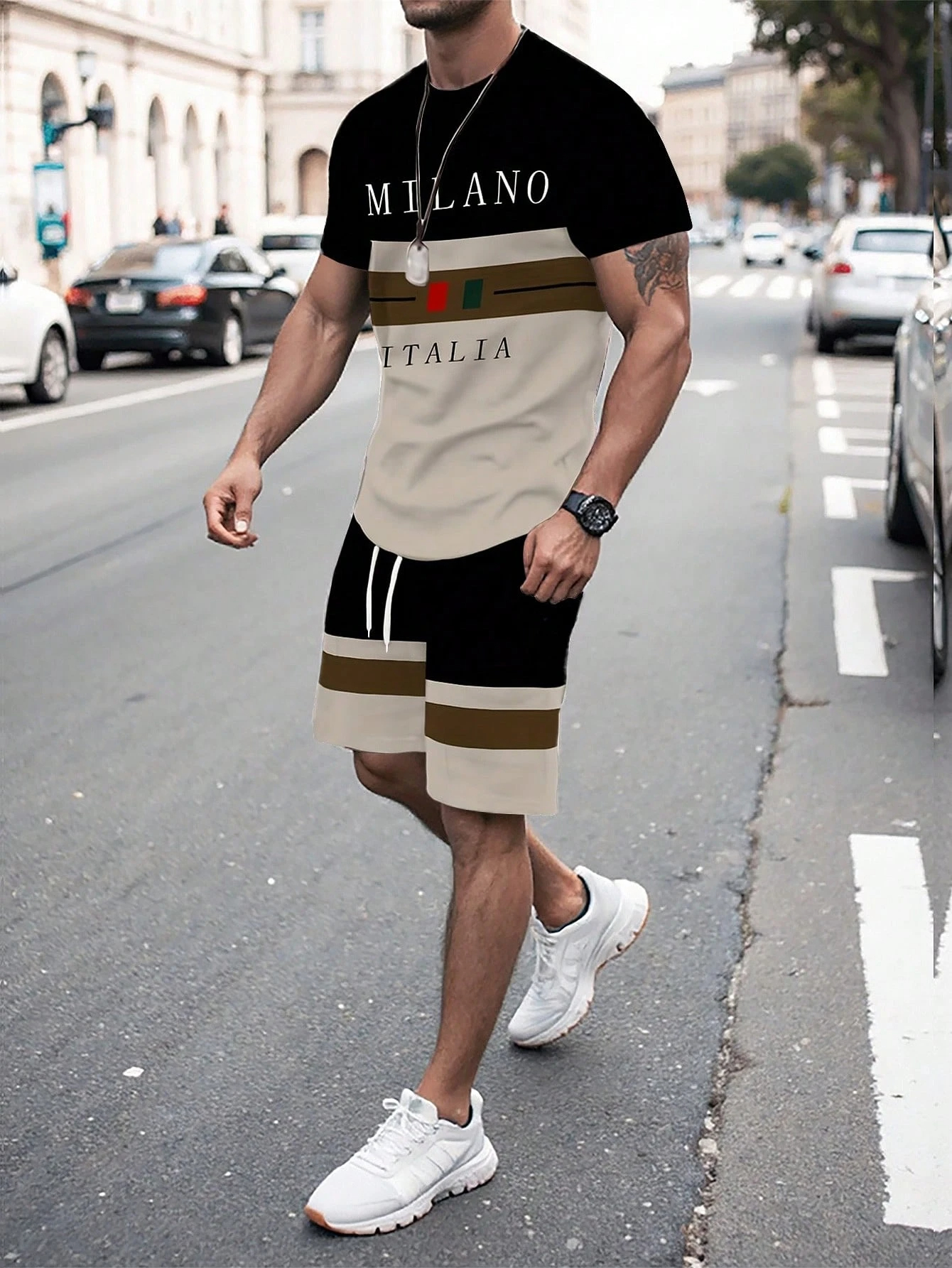 Outdoor Sport Leisure - 2026 Simple Men's T-shirts Shorts 2-piece