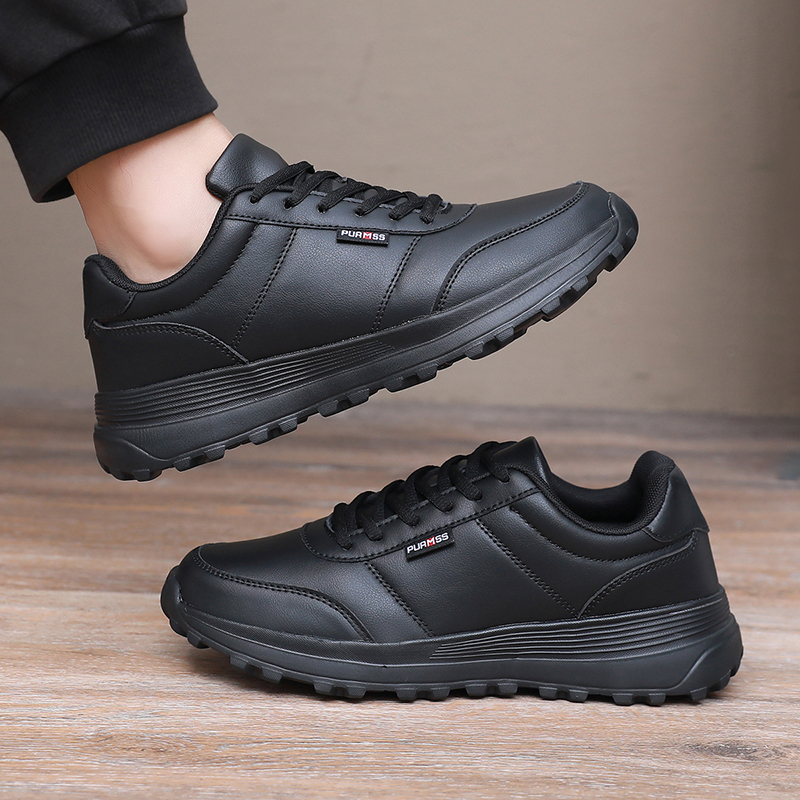 Outdoor Sport Flooring - New Autumn Leather Men Casual Sneakers