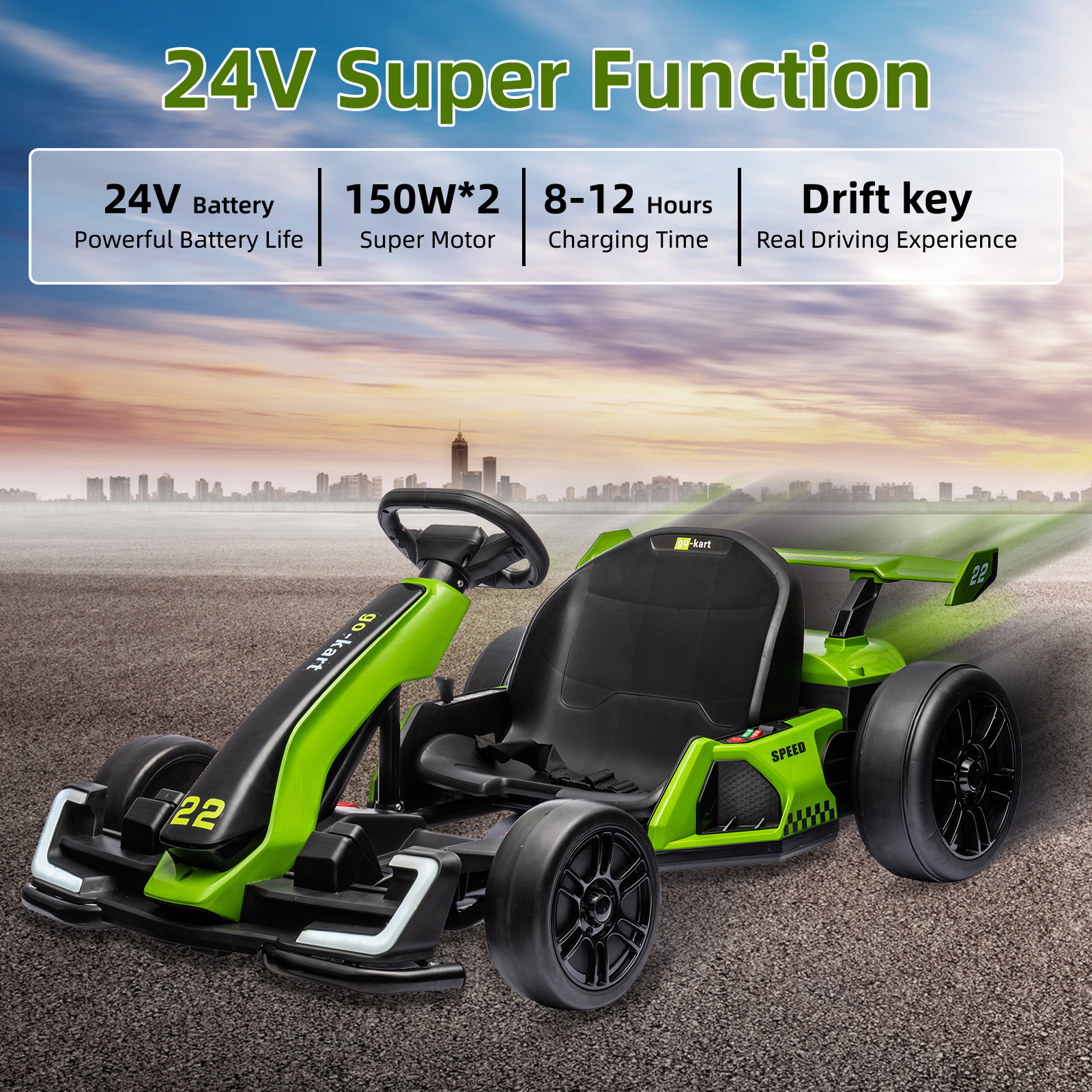 24V Kids Electric Go Kart with - Outdoor Sport For Kids recensie en prijs
