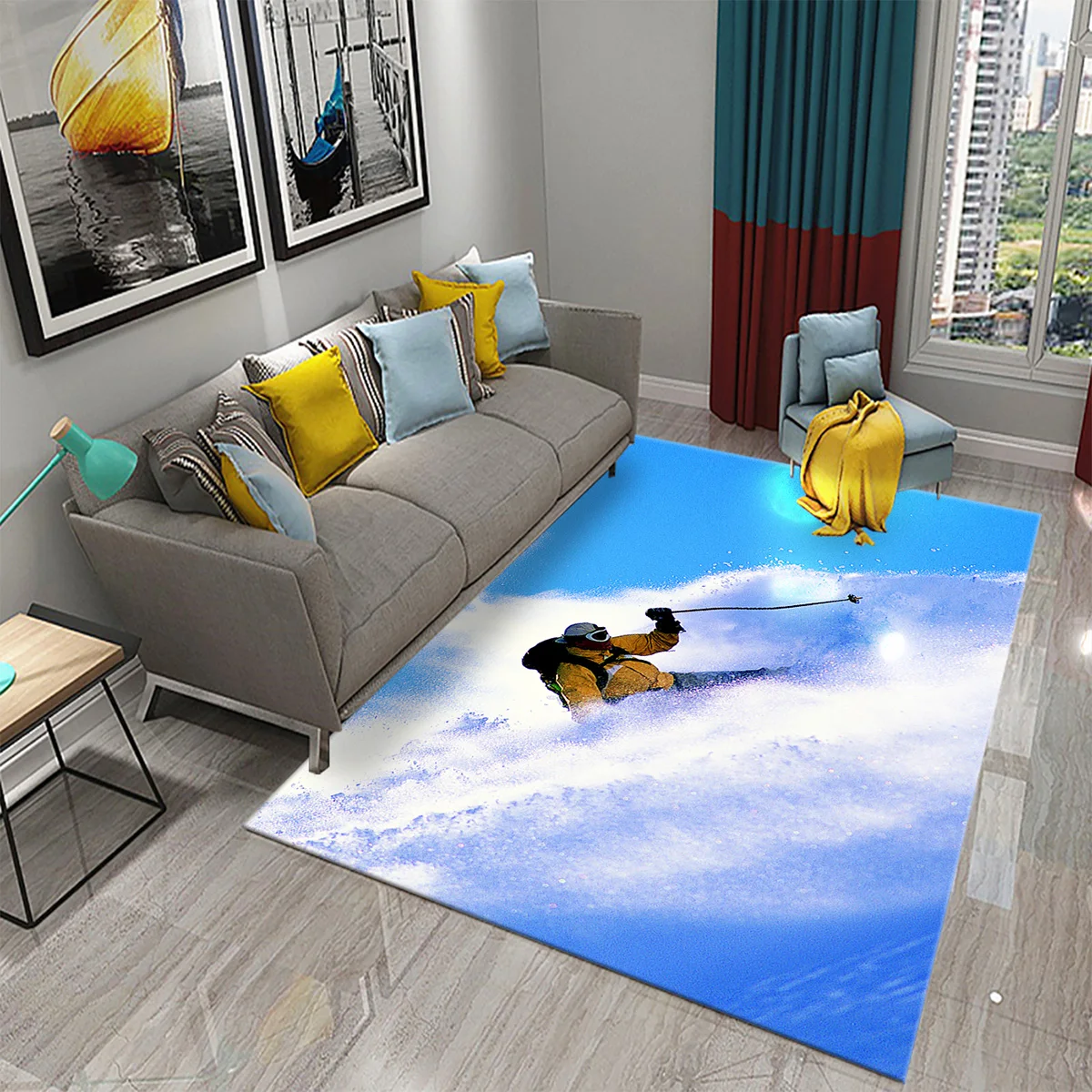 Ski Snow Mountain Theme Carpet - Outdoor Sport Flooring recensie en prijs