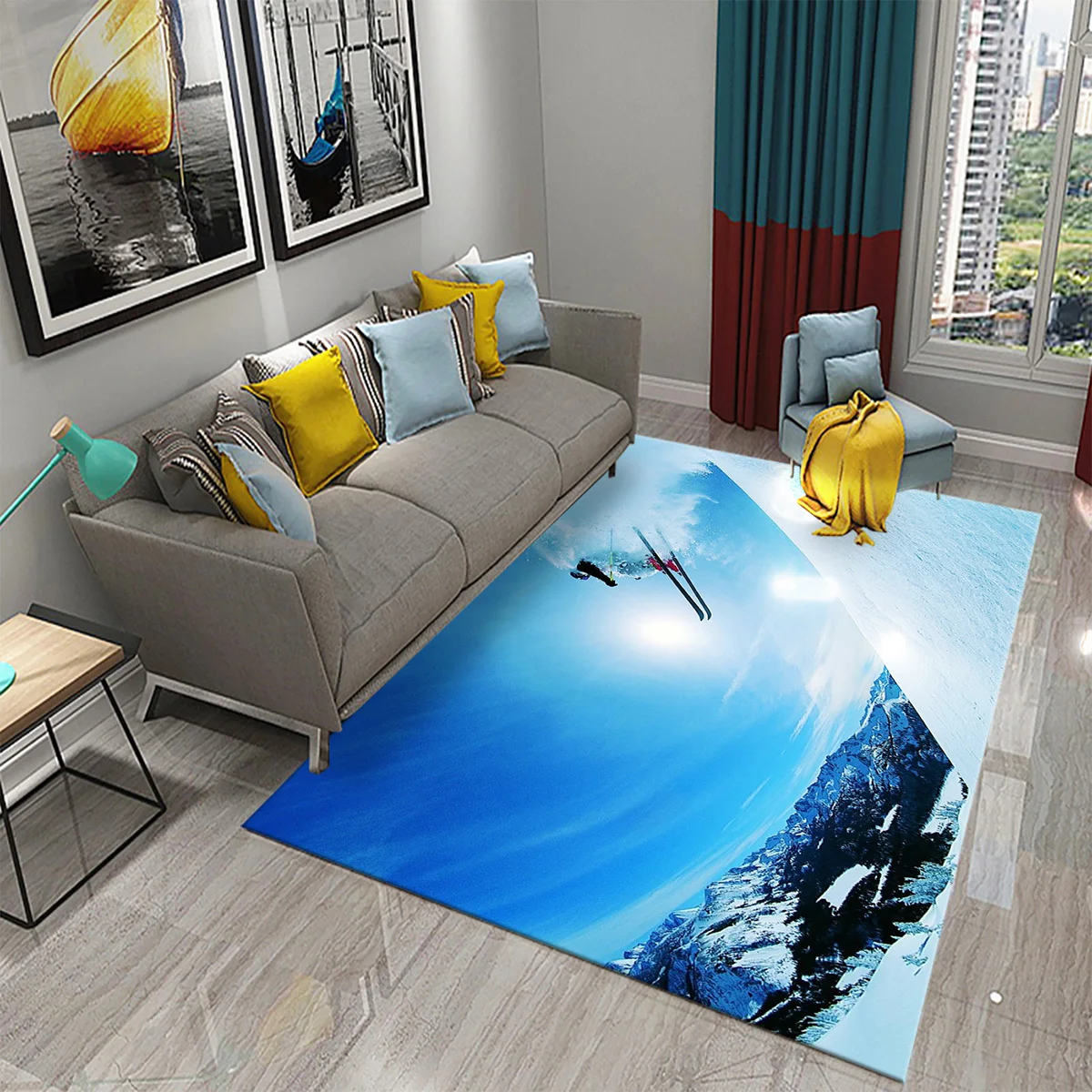 Ski Snow Mountain Theme Carpet - Outdoor Sport Flooring recensie en prijs