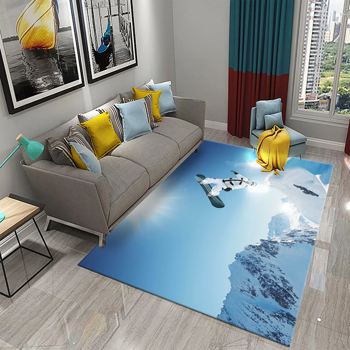 Ski Snow Mountain Theme Carpet - Outdoor Sport Flooring recensie en prijs